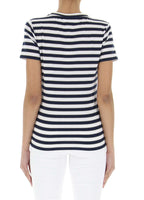 Maglia donna Liu Jo maniche corte a righe dress blue/ light ivory/ gold ES24LJ63 TA4192 J4679