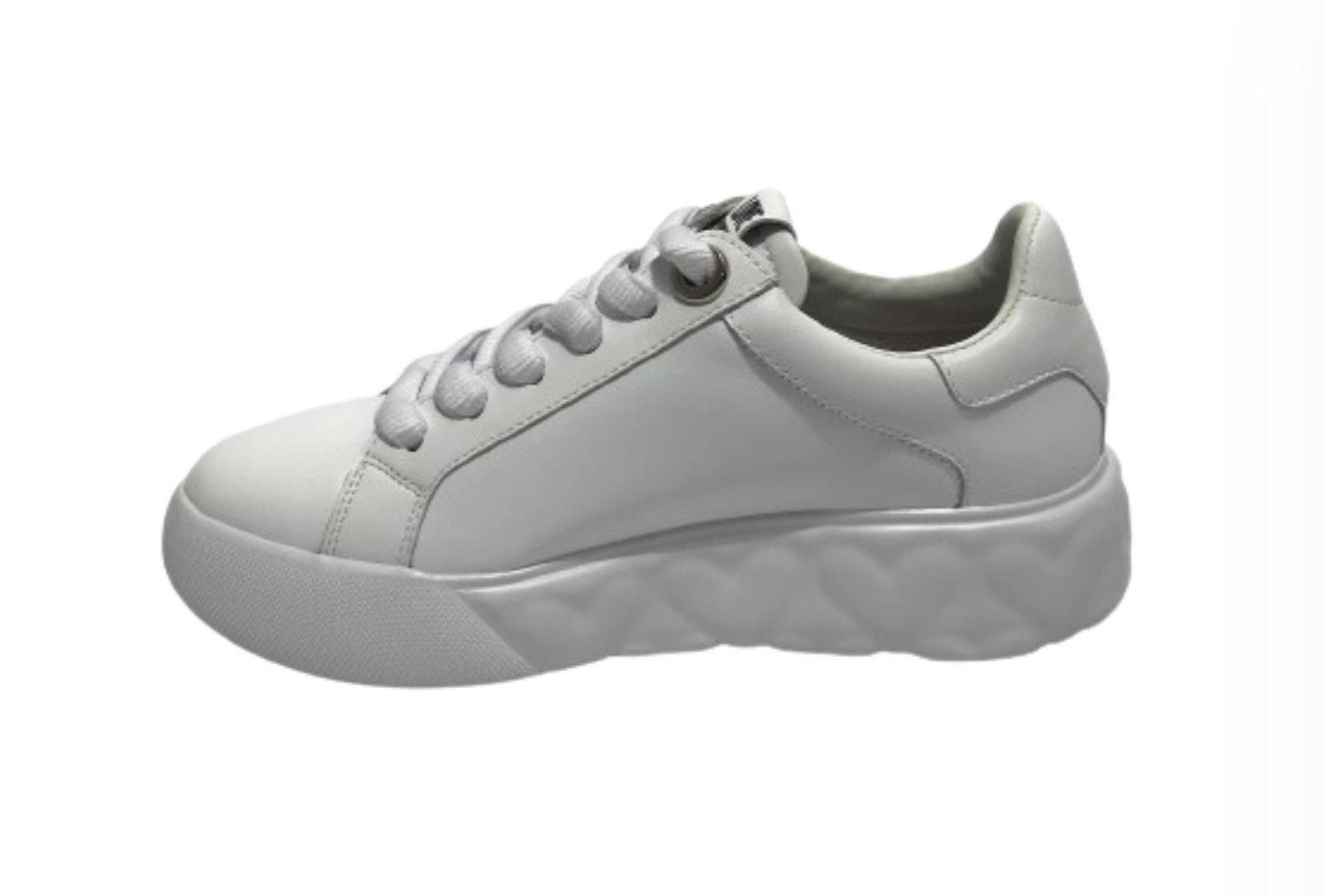 Scarpe Love Moschino sneaker heart45 in pelle bianco DS24MO18 JA15564