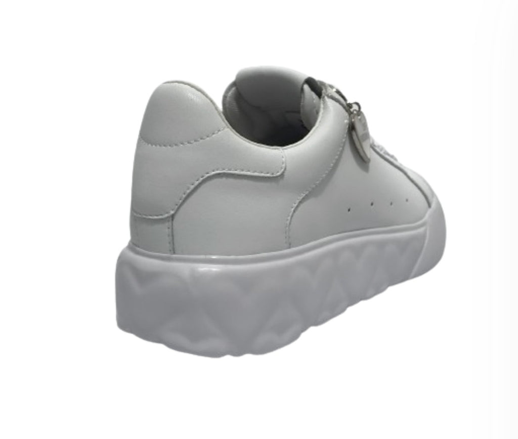 Scarpe Love Moschino sneaker heart45 in pelle bianco DS24MO18 JA15564