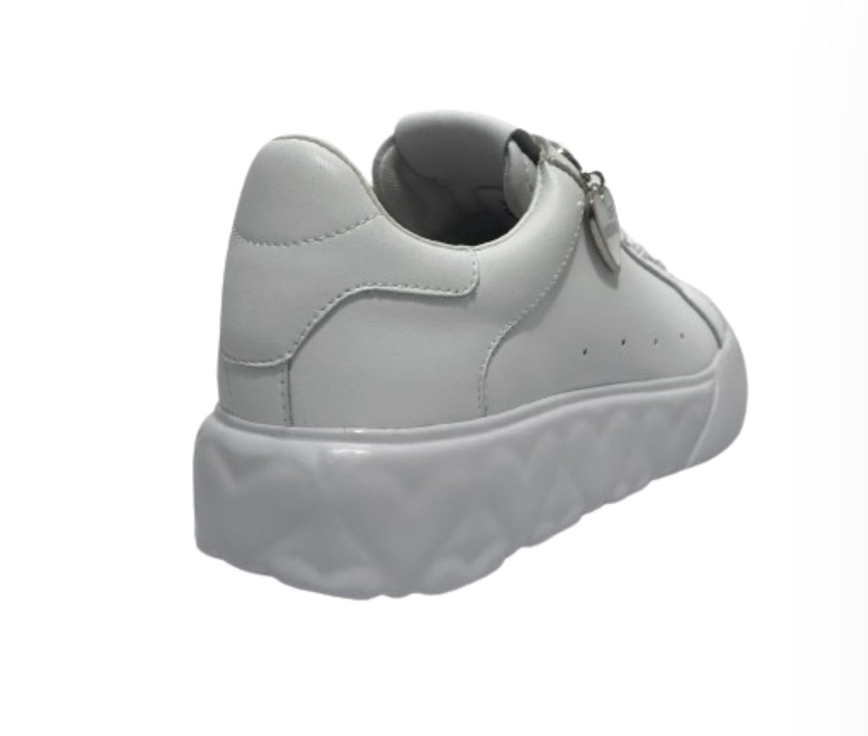 Scarpe Love Moschino sneaker heart45 in pelle bianco DS24MO18 JA15564