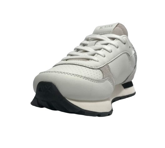 Scarpe Sun68 sneaker Girl's Big Ally solid nylon teen in pelle bianco panna ZS24SU18 Z34407T