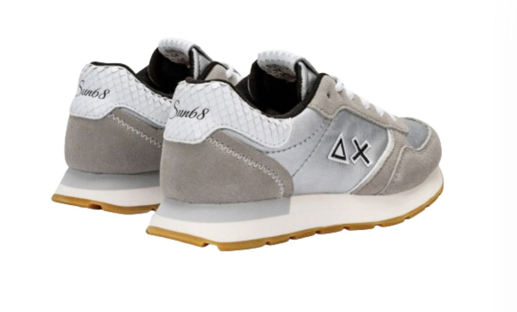Scarpe Sun68 sneaker Girl's Ally bright teen suede/ nylon argento ZS24SU08 Z34408T