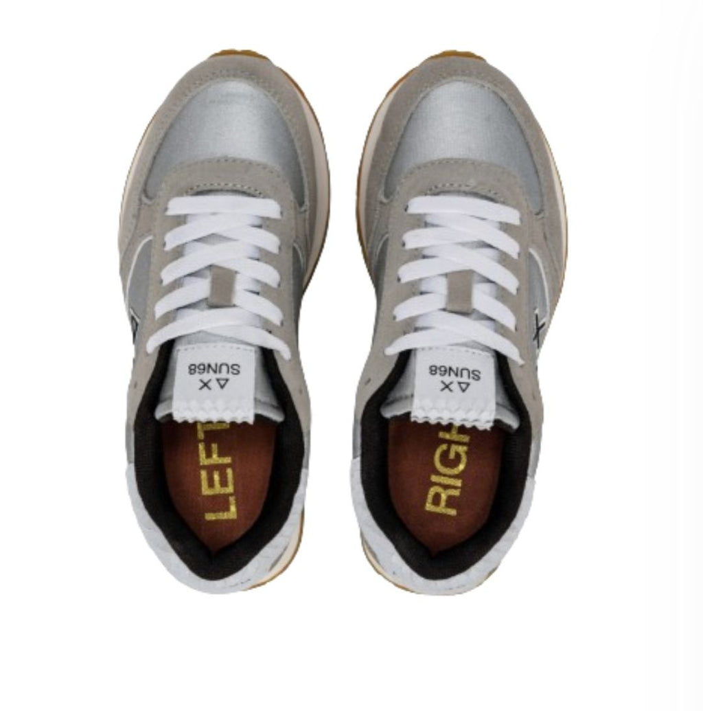 Scarpe Sun68 sneaker Girl's Ally bright teen suede/ nylon argento ZS24SU08 Z34408T