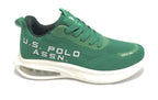 Scarpe U.S. Polo sneaker running Active001 in ecopelle/ tessuto mesh verde uomo US24UP01