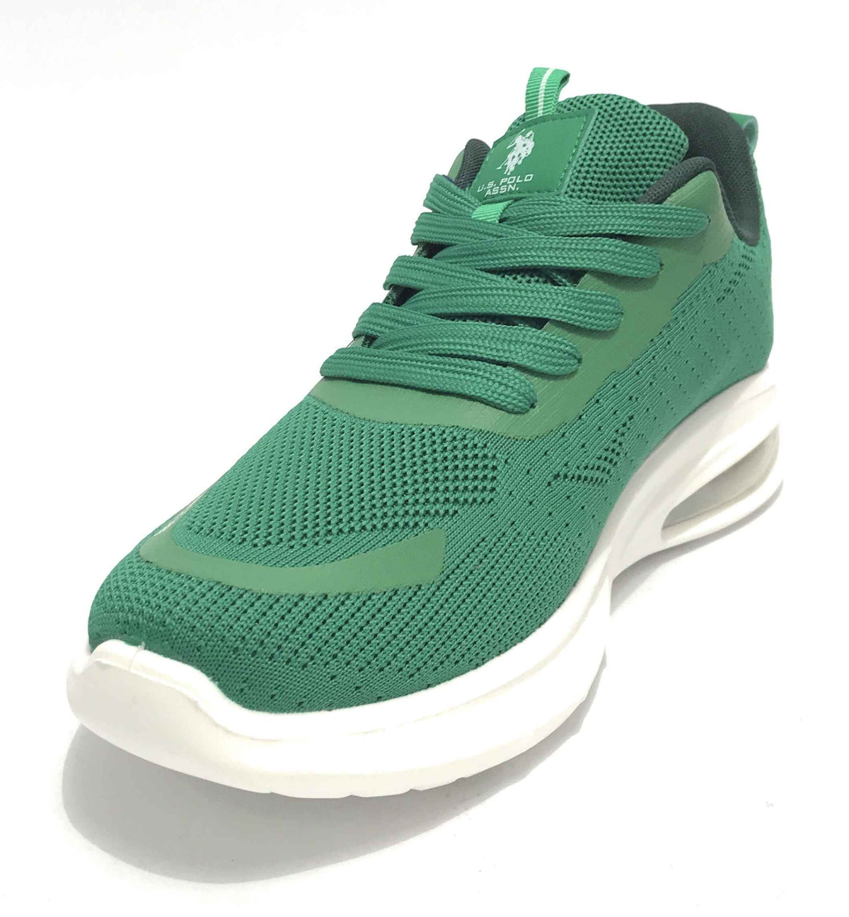Scarpe U.S. Polo sneaker running Active001 in ecopelle/ tessuto mesh verde uomo US24UP01