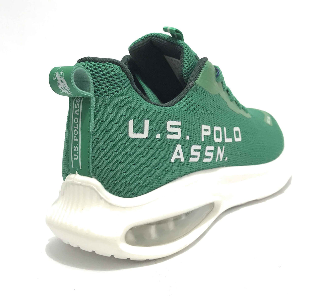 Scarpe U.S. Polo sneaker running Active001 in ecopelle/ tessuto mesh verde uomo US24UP01