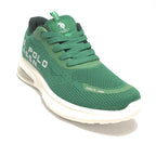 Scarpe U.S. Polo sneaker running Active001 in ecopelle/ tessuto mesh verde uomo US24UP01