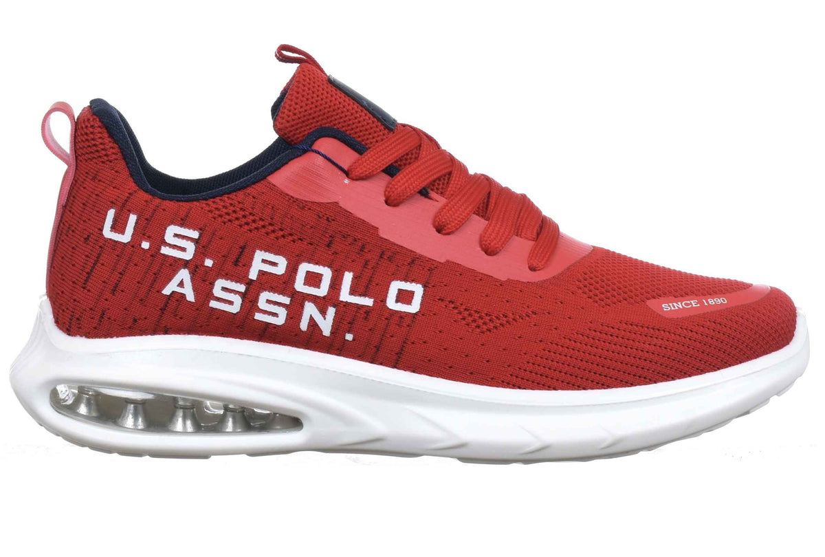 Scarpe U.S. Polo sneaker running Active001 in ecopelle/ tessuto mesh red uomo US24UP04