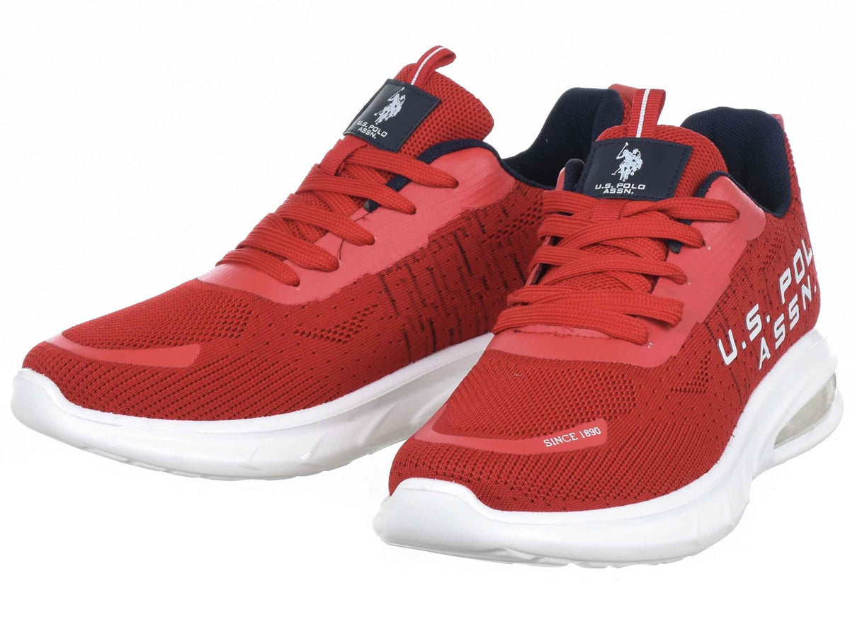 Scarpe U.S. Polo sneaker running Active001 in ecopelle/ tessuto mesh red uomo US24UP04