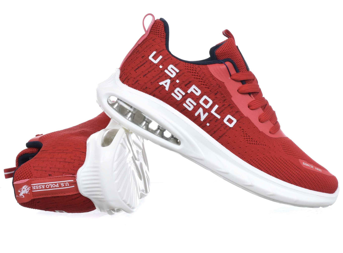 Scarpe U.S. Polo sneaker running Active001 in ecopelle/ tessuto mesh red uomo US24UP04
