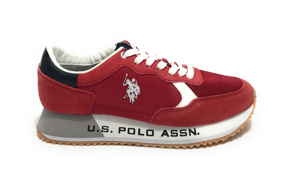 Scarpe U.S. Polo sneaker running Cleef 006M in pelle scamosciata/ tessuto red US24UP07