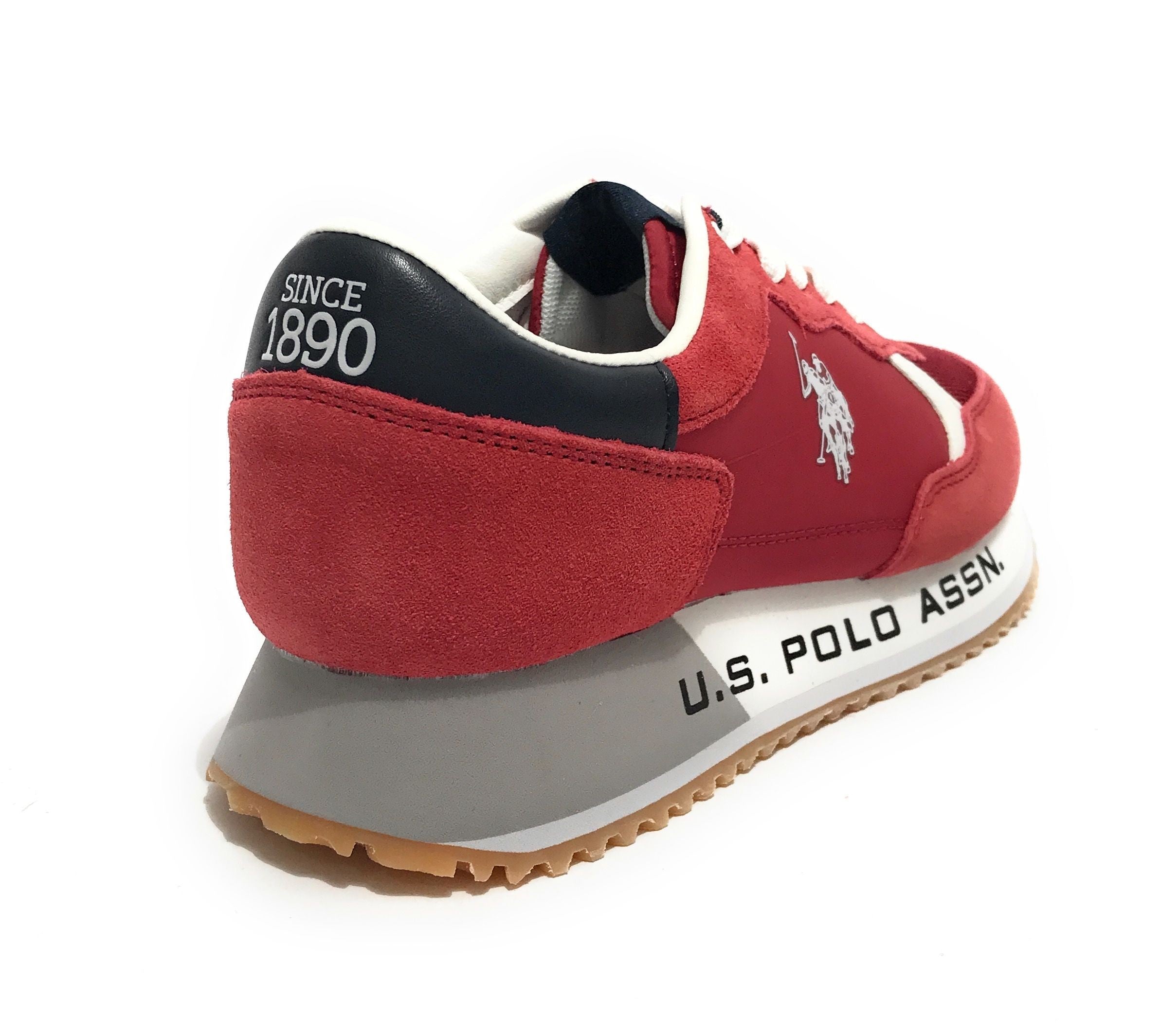 Scarpe U.S. Polo sneaker running Cleef 006M in pelle scamosciata/ tessuto red US24UP07