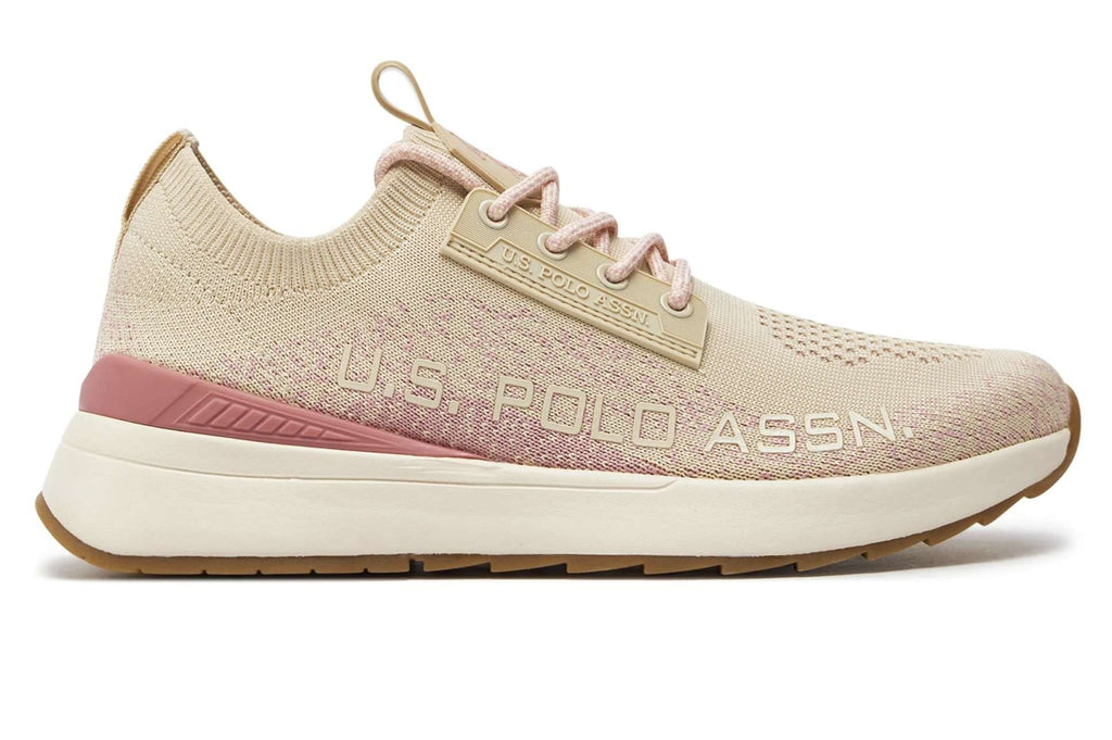 Scarpe  US Polo sneaker Felw 001 in suede beige/ rosa DS24UP08