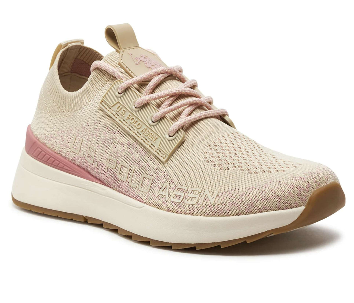 Scarpe  US Polo sneaker Felw 001 in suede beige/ rosa DS24UP08