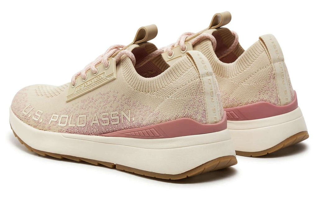 Scarpe  US Polo sneaker Felw 001 in suede beige/ rosa DS24UP08