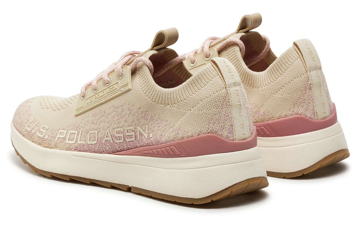 Scarpe  US Polo sneaker Felw 001 in suede beige/ rosa DS24UP08