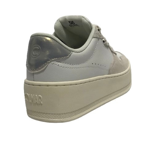 Scarpe donna Colmar sneaker pelle white/ off white / silver DS24CO06