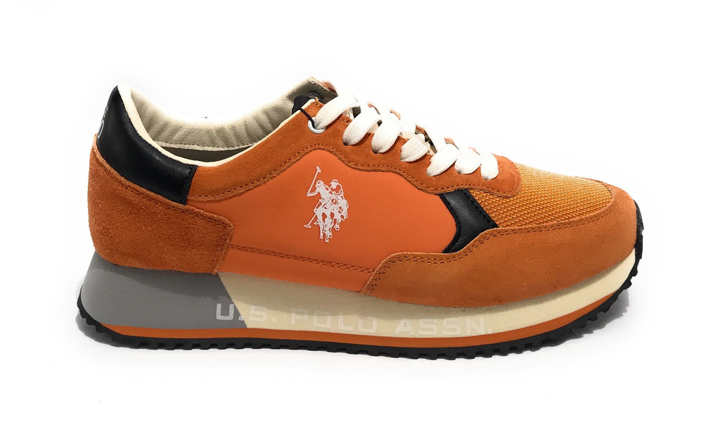 Scarpe U.S. Polo sneaker running Cleef 006M in pelle scamosciata/ tessuto orange US24UP23