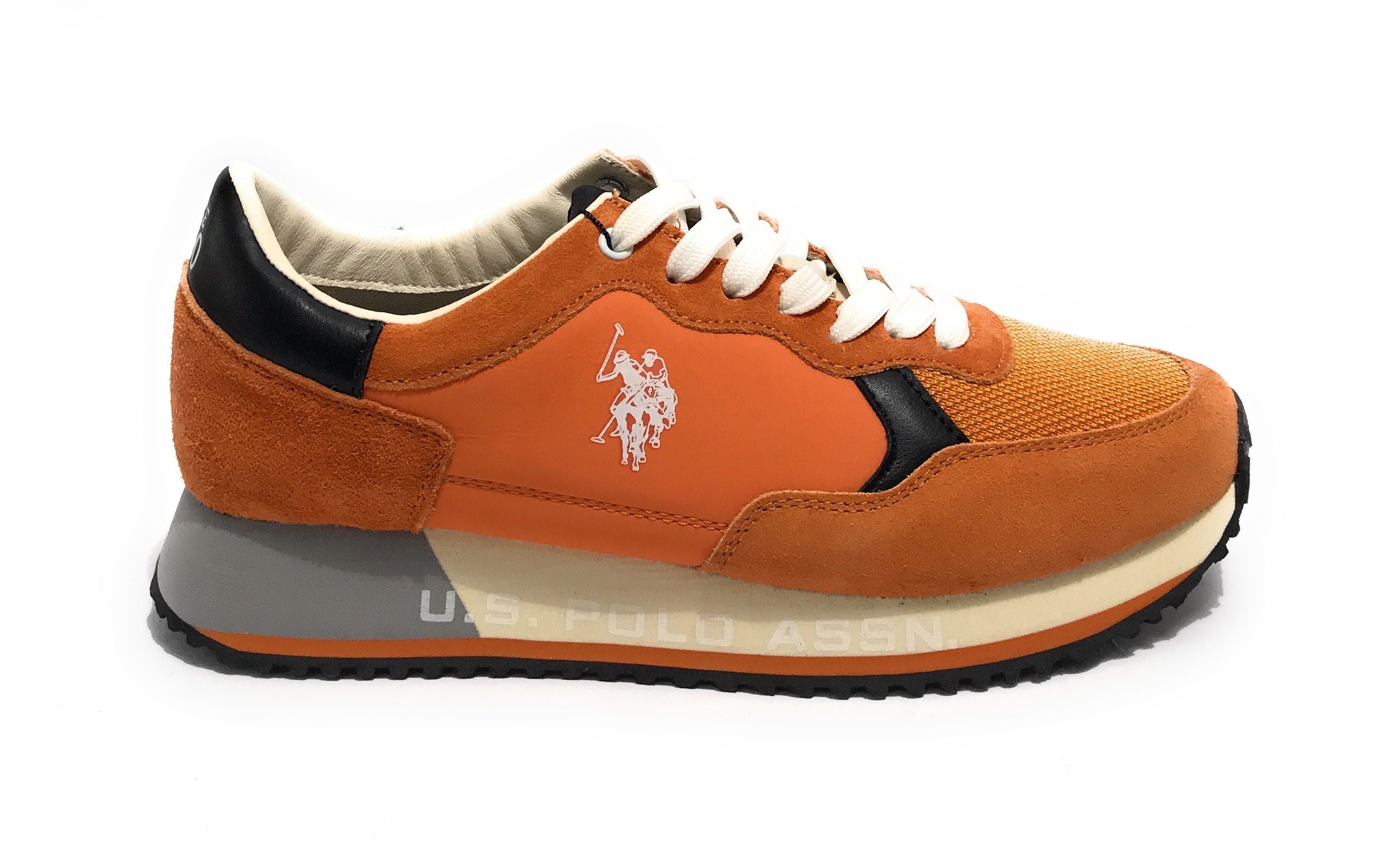 Scarpe U.S. Polo sneaker running Cleef 006M in pelle scamosciata/ tessuto orange US24UP23