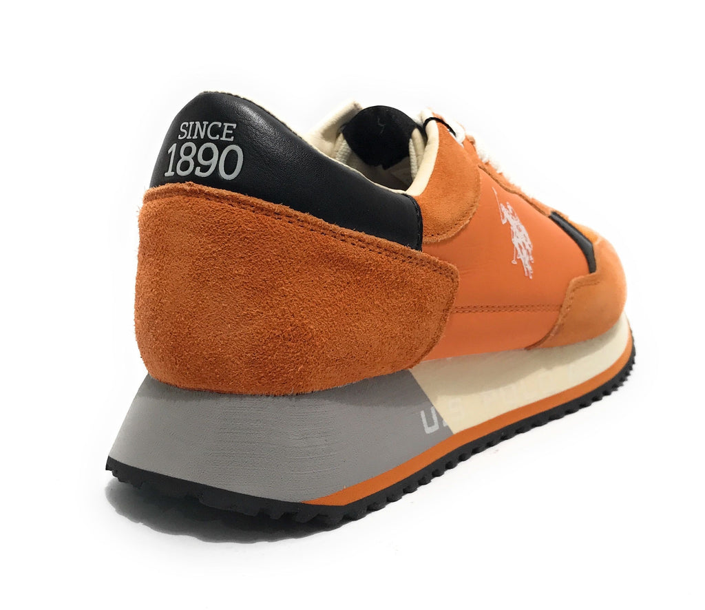 Scarpe U.S. Polo sneaker running Cleef 006M in pelle scamosciata/ tessuto orange US24UP23