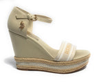 Scarpe donna US Polo sandalo zeppa Aylin 021 tc 105 beige DS24UP28