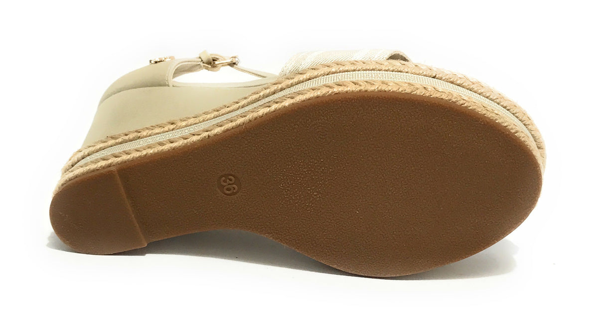 Scarpe donna US Polo sandalo zeppa Aylin 021 tc 105 beige DS24UP28