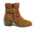 Scarpe donna CAFèNOIR tronchetto in pelle scamociata a intreccio con fibbia marrone DS24CN03 EN6003