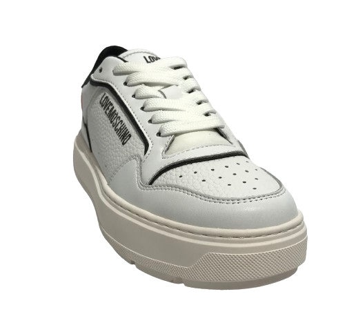 Scarpe Love Moschino sneaker in pelle bianco/ nero D25MO03 JA15144G1LJC110A