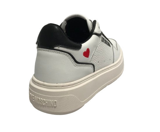 Scarpe Love Moschino sneaker in pelle bianco/ nero D25MO03 JA15144G1LJC110A