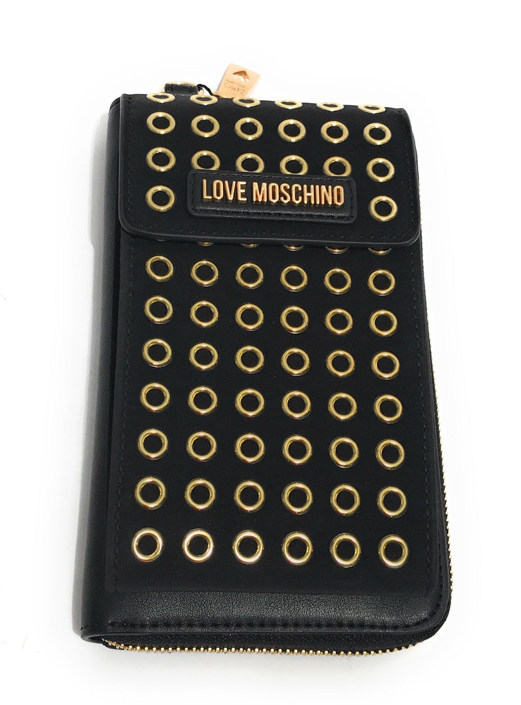 Portafoglio donna Love Moschino zip around porta telefono ecopelle nero A25MO02 JC5628PP1LLH100A