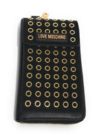 Portafoglio donna Love Moschino zip around porta telefono ecopelle nero A25MO02 JC5628PP1LLH100A