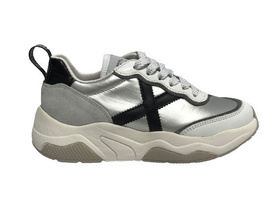 Scarpe donna Munich sneaker Wave 164 in pelle/ tessuto grigio D25MU01 8770164