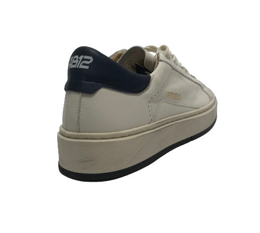 Scarpe uomo 4B12 sneakers in pelle bianco/ elba U25QB06 EVO-U26