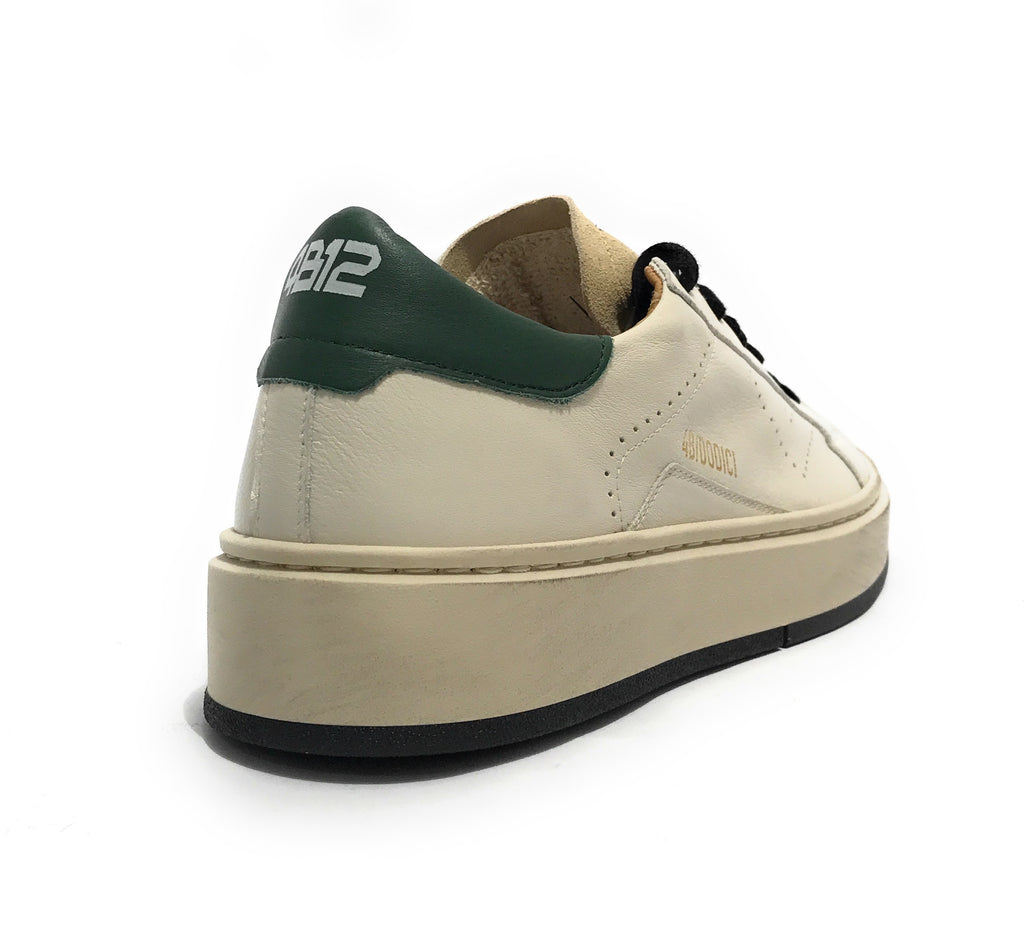 Scarpe uomo 4B12 sneakers in pelle bianco/ beige/ verde U25QB09 EVO-U23