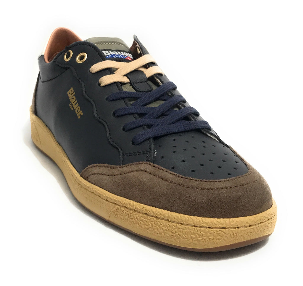Scarpe uomo Blauer sneaker Murray in pelle navy/ brown U25BU05 F4MURRAY01/LES