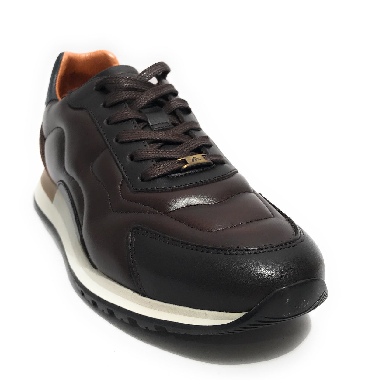 Scarpe uomo Ambitious sneaker pelle brown U25AM05 12439_6565AM