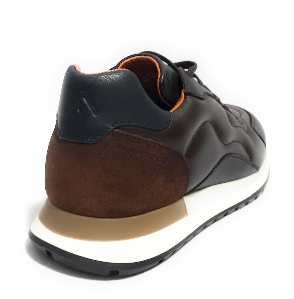 Scarpe uomo Ambitious sneaker pelle brown U25AM05 12439_6565AM
