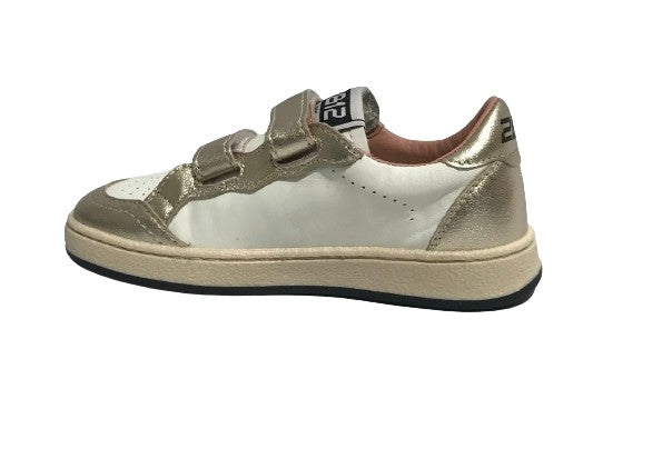 Scarpe 2B12 sneaker con strap Play-W104 pelle platino/ leo Z25QB03