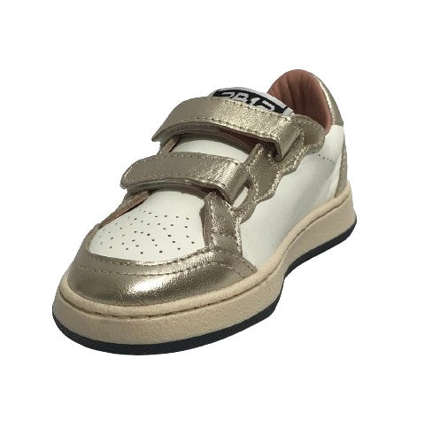 Scarpe 2B12 sneaker con strap Play-W104 pelle platino/ leo Z25QB03