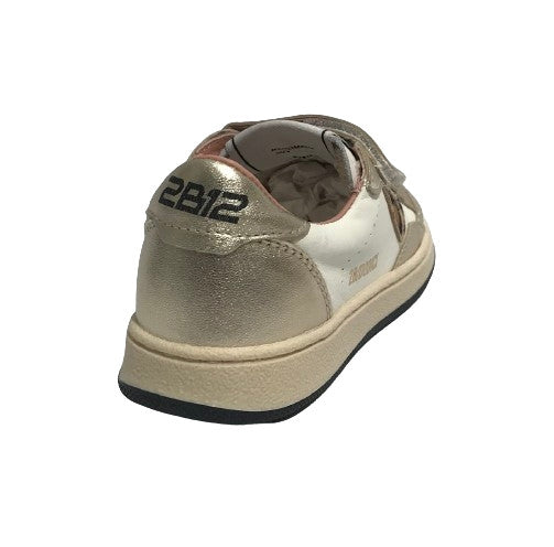 Scarpe 2B12 sneaker con strap Play-W104 pelle platino/ leo Z25QB03