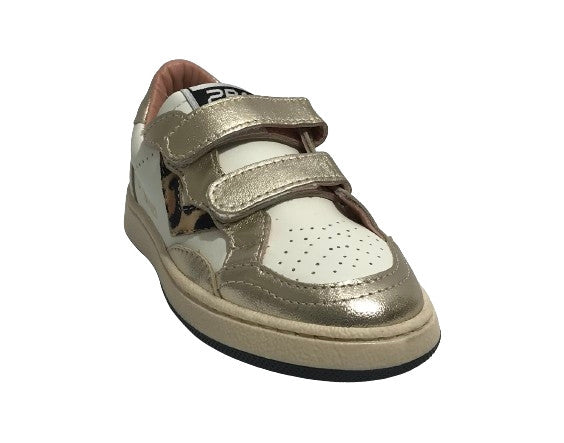 Scarpe 2B12 sneaker con strap Play-W104 pelle platino/ leo Z25QB03