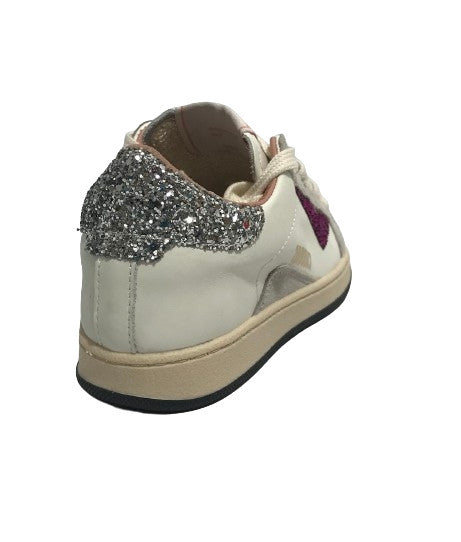 Scarpe 2B12 sneaker Suprime-W70 pelle bianco/ argento/ fuxia Z25QB05
