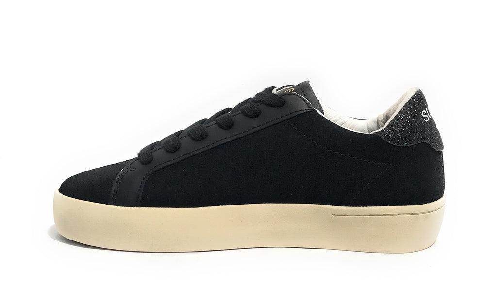 Scarpe Sun68 sneaker Girl's big Katy suede teen pelle nero Z25SU06 Z44424T