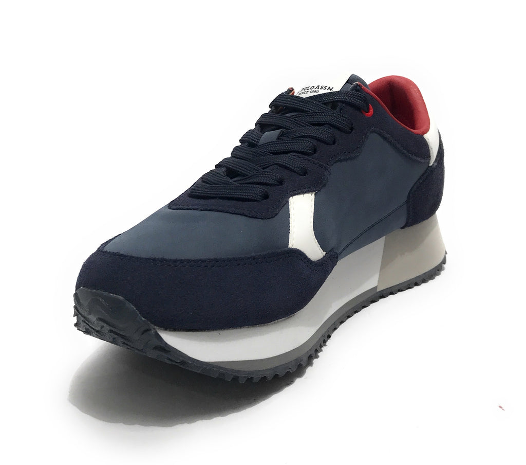 Scarpe U.S. Polo sneaker running Cleef 006M in pelle scamosciata/ tessuto dark blue U25UP01