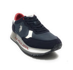 Scarpe U.S. Polo sneaker running Cleef 006M in pelle scamosciata/ tessuto dark blue U25UP01