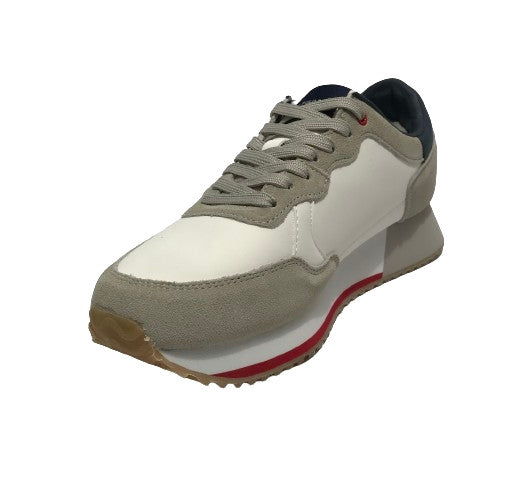 Scarpe U.S. Polo sneaker running Cleef 006M in pelle scamosciata/ tessuto white/ light grey U25UP02