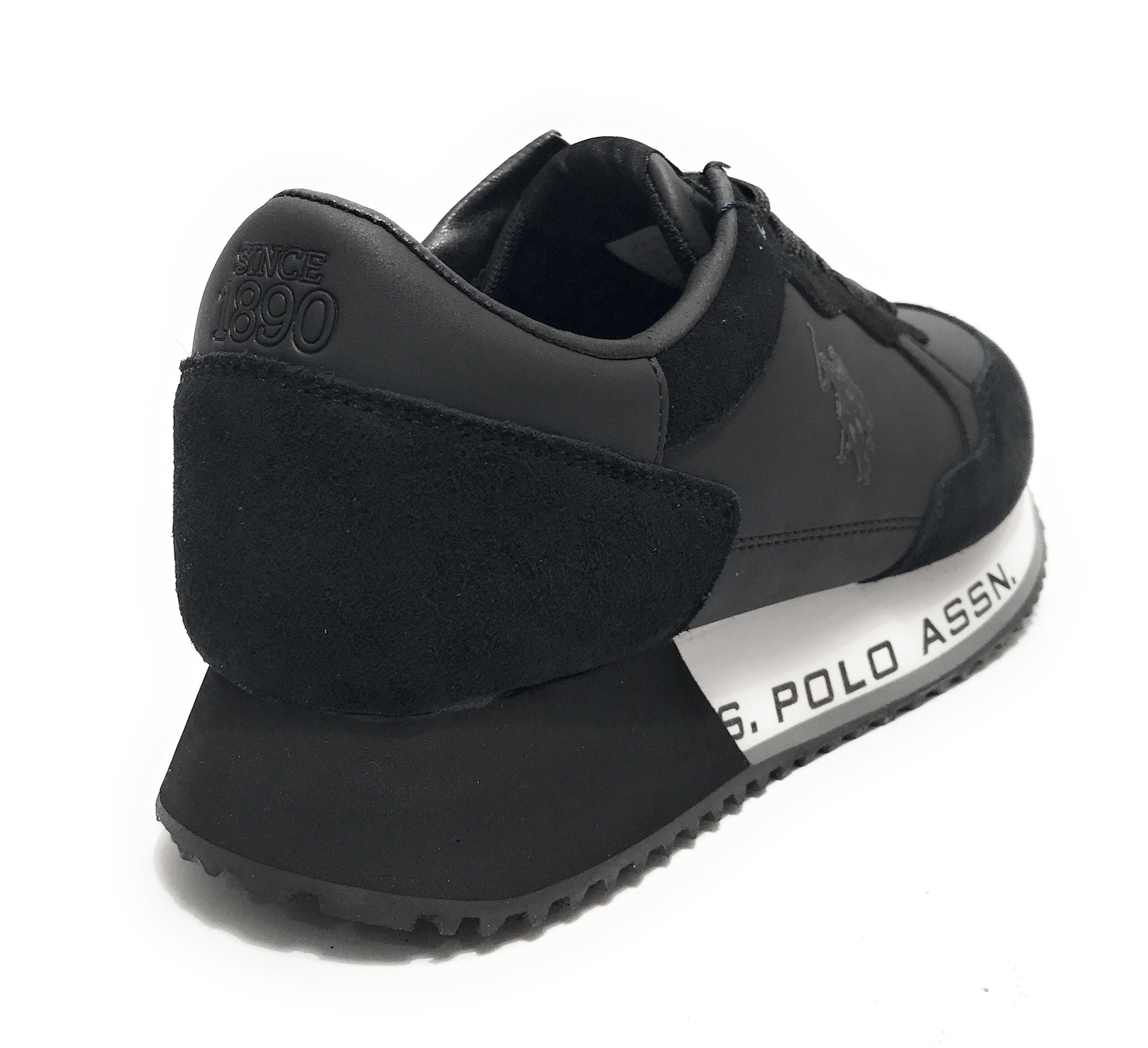 Scarpe U.S. Polo sneaker running Cleef 006A in pelle scamosciata/ tessuto black U25UP05