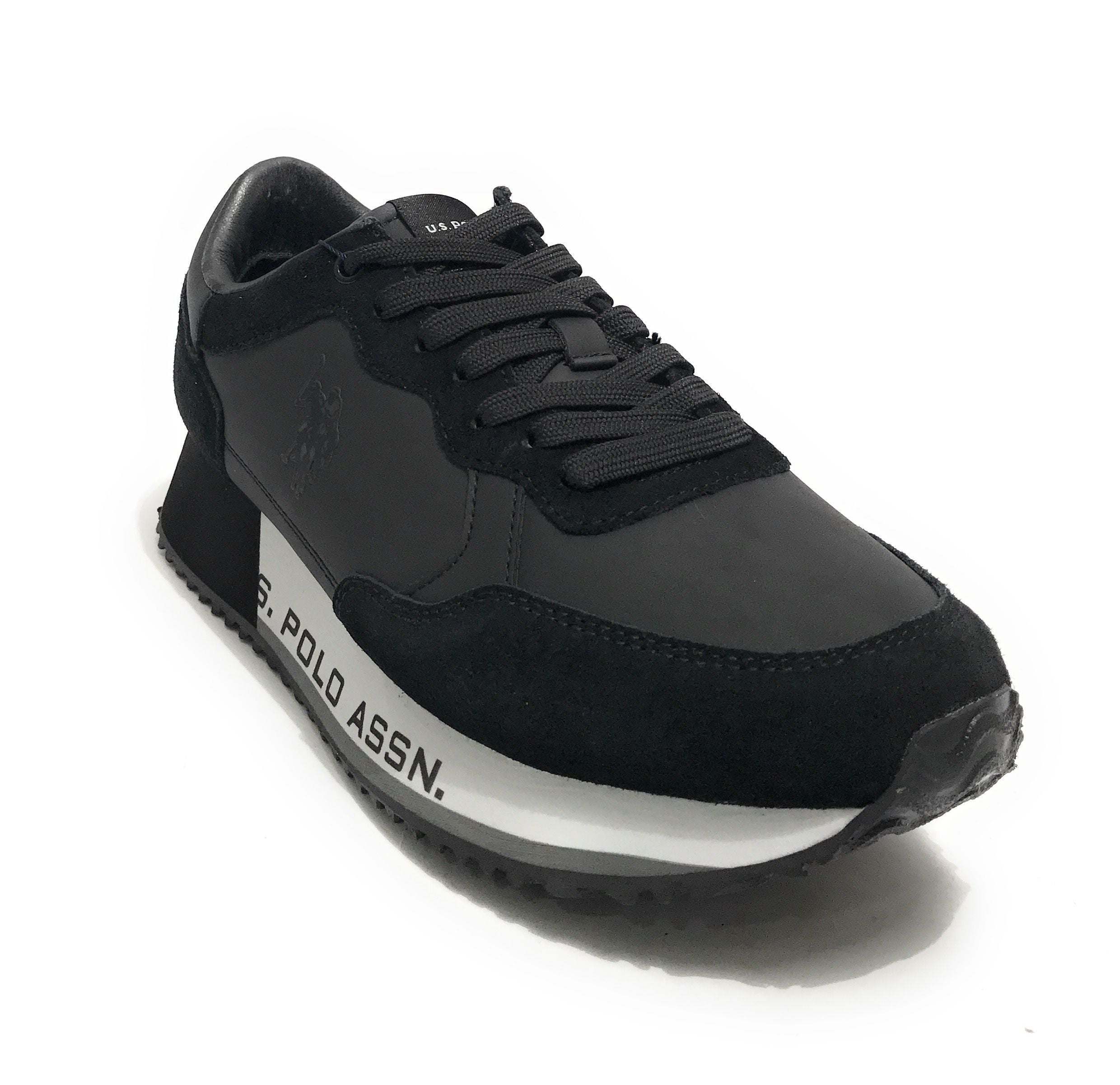 Scarpe U.S. Polo sneaker running Cleef 006A in pelle scamosciata/ tessuto black U25UP05