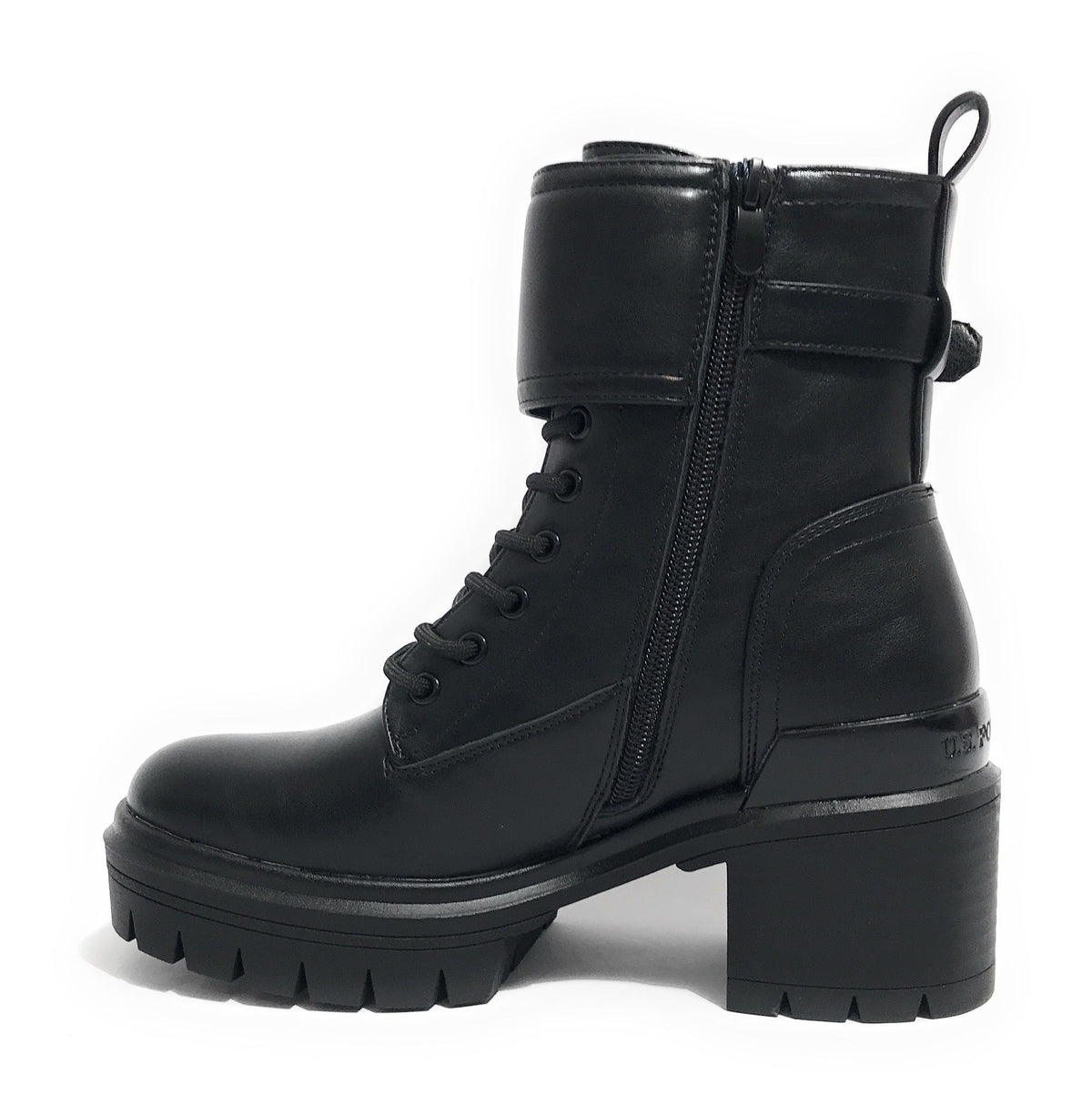Scarpe donna anfibio US Polo Haley004 in ecopelle nero D25UP06