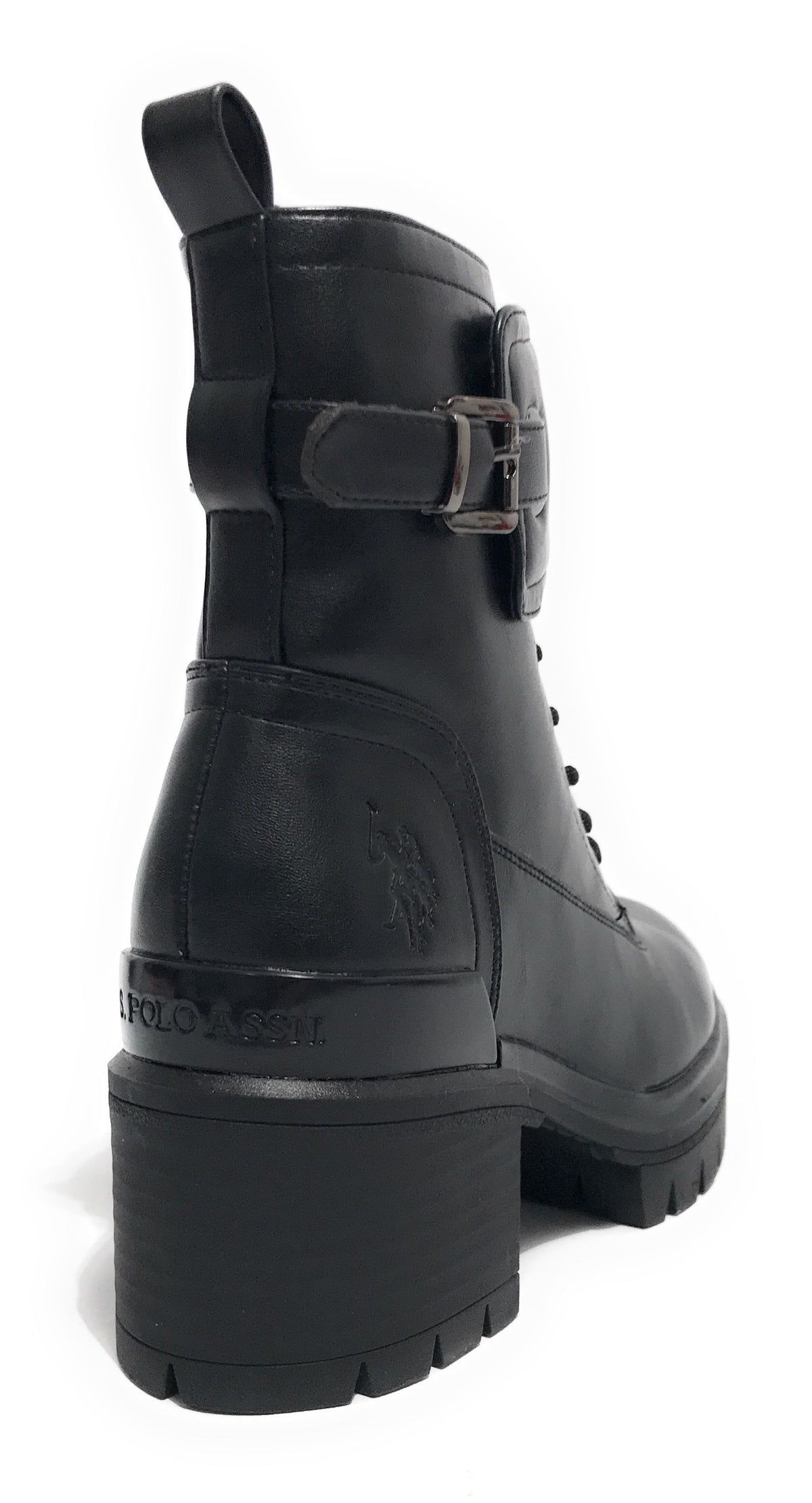 Scarpe donna anfibio US Polo Haley004 in ecopelle nero D25UP06